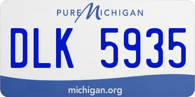 MI license plate DLK5935