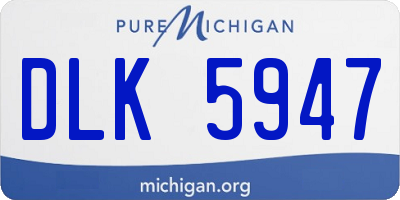 MI license plate DLK5947