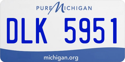 MI license plate DLK5951