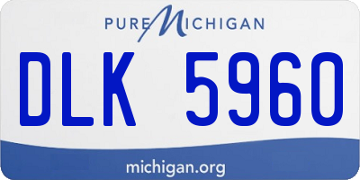 MI license plate DLK5960