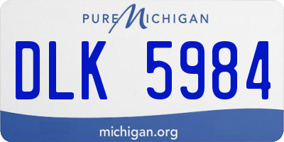 MI license plate DLK5984