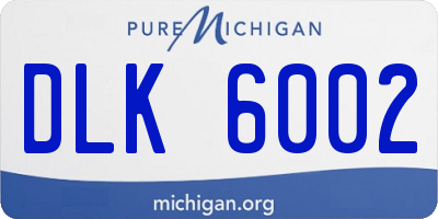 MI license plate DLK6002