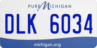 MI license plate DLK6034
