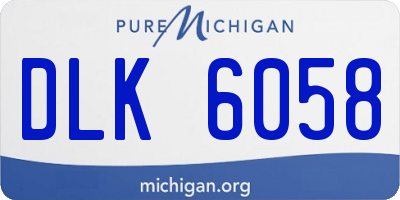 MI license plate DLK6058