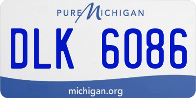 MI license plate DLK6086
