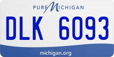 MI license plate DLK6093