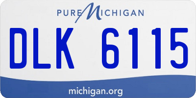 MI license plate DLK6115