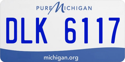 MI license plate DLK6117