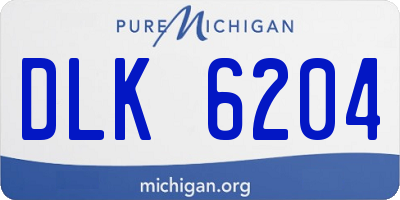 MI license plate DLK6204