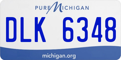 MI license plate DLK6348