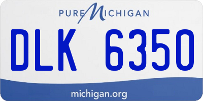 MI license plate DLK6350