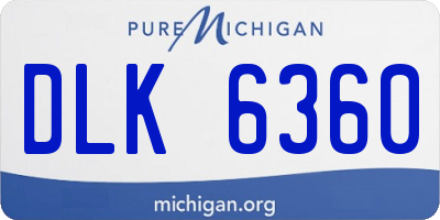 MI license plate DLK6360