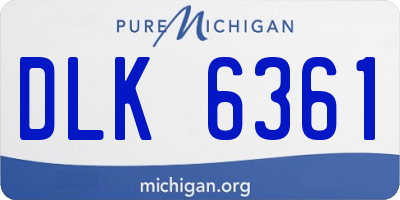 MI license plate DLK6361