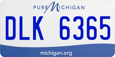 MI license plate DLK6365
