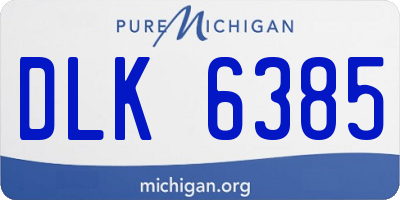 MI license plate DLK6385