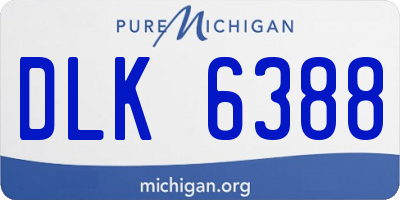 MI license plate DLK6388