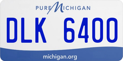 MI license plate DLK6400