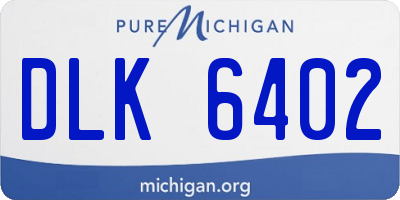 MI license plate DLK6402