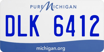 MI license plate DLK6412