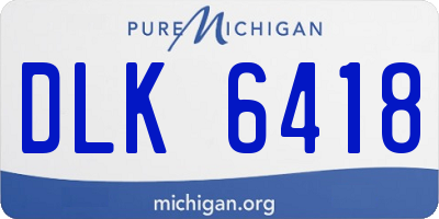 MI license plate DLK6418