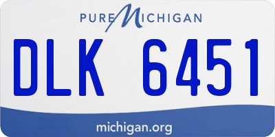 MI license plate DLK6451
