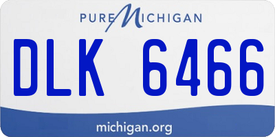 MI license plate DLK6466