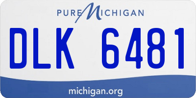 MI license plate DLK6481