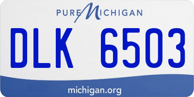 MI license plate DLK6503