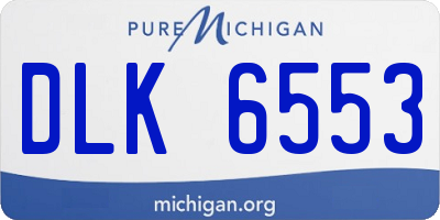 MI license plate DLK6553