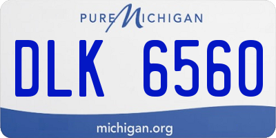 MI license plate DLK6560