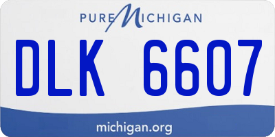 MI license plate DLK6607
