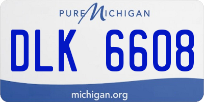 MI license plate DLK6608