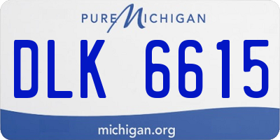 MI license plate DLK6615