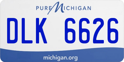 MI license plate DLK6626
