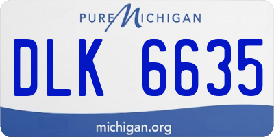 MI license plate DLK6635