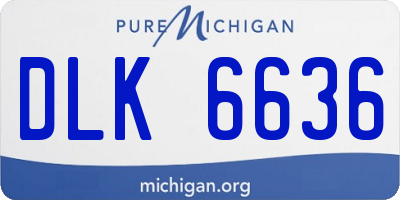 MI license plate DLK6636