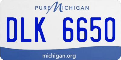 MI license plate DLK6650