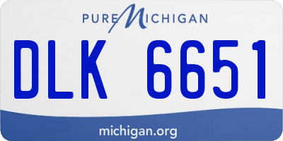 MI license plate DLK6651