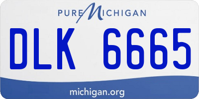MI license plate DLK6665