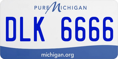 MI license plate DLK6666