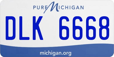 MI license plate DLK6668