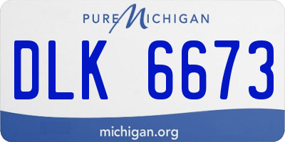 MI license plate DLK6673