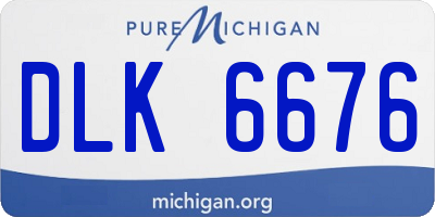 MI license plate DLK6676