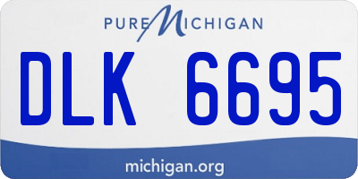 MI license plate DLK6695