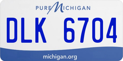 MI license plate DLK6704