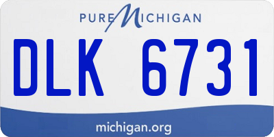 MI license plate DLK6731
