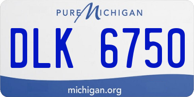 MI license plate DLK6750