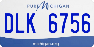 MI license plate DLK6756