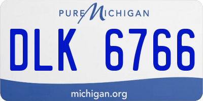 MI license plate DLK6766