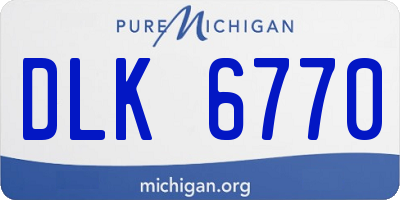 MI license plate DLK6770